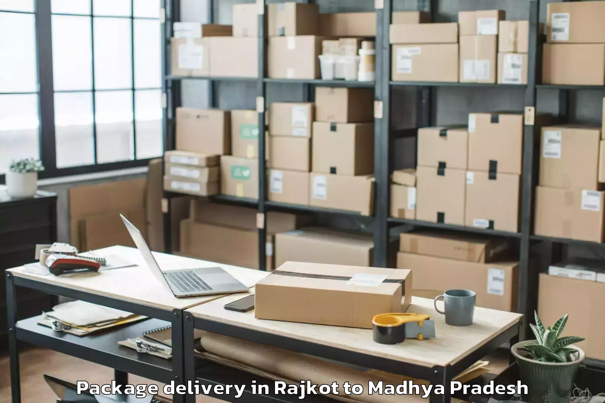 Book Rajkot to Bijawar Package Delivery Online